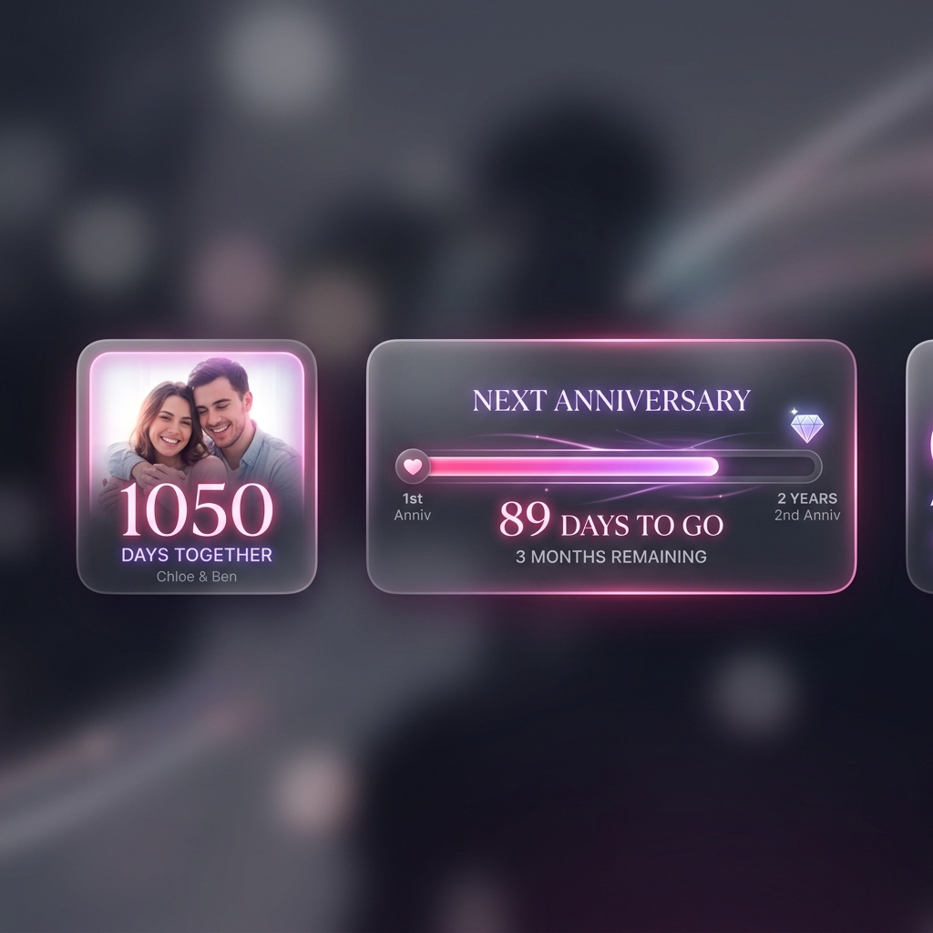 Neon Space dark widgets mockup